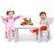 3 Pieces Toddler Multi Activity Play Dining Study Kids Table and Chair Set